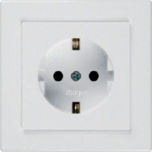 Hager Steckdose mit integr. Rahmen brillantweiss WYS210 – Bild 1