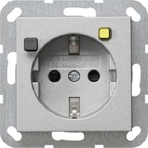 Gira FI-Schutzsteckdose 30mA Alu 267726 – Bild 1