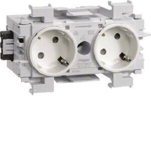 Hager Steckdose 2-f. 45° Wago frontrastend cremeweiss GS20119001 – Bild 1