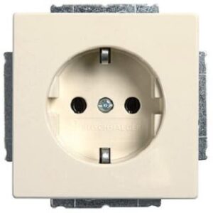 Busch-Jaeger SCHUKO Stdeckdosen-Einsatz savanne/elfenbeinweiss 20EUC-82 – Bild 1
