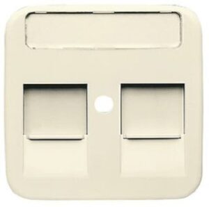 Busch-Jaeger Zentralscheibe 2 Mod.Jack-Einsatz Duro 2000 SI weiss 1800-212 – Bild 1