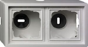 Gira Aufputz-Gehäuse 2-fach Flächenschalter reinweiss glänzend 0062112 – Bild 1