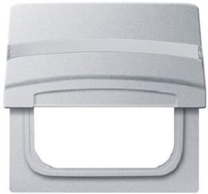 Busch-Jaeger Abdeckrahmen 1-fach AW44 Klappdeckel Beschriftungsfeld alusilber 2118GKN-33 – Bild 1