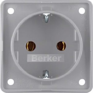 Berker Schuko-Steckdose grau mit Steckklemmen 947782506 – Bild 1