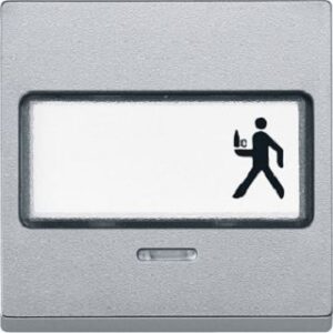 Merten Wippe mit Schriftfeld und Kontrollfenster aluminium 434660 – Bild 1