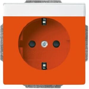 Busch-Jaeger SCHUKO Steckdosen-Einsatz, orange RAL 2004, future linear, Steckdosen 20EUCNB-14-82 – Bild 1