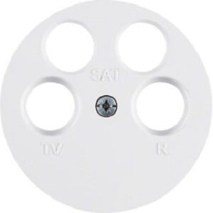 Berker Zentralstück polarweiß glänzend 4Loch für Antennendose 14842089 – Bild 1