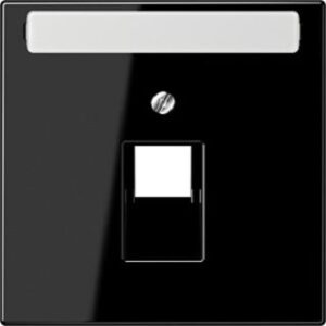 Jung Abdeckung fürIAE/UAE-ADo Cat.5 1x8pol. mit Schriftfe. schwarz LS969-1NAUASW – Bild 1