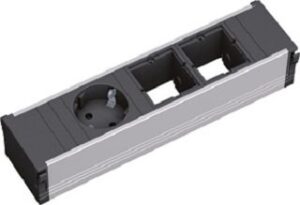 Bachmann Steckdoseneinheit CONI 35° 2xleer 0,1m-Zul. GST18 Alu 912.002 – Bild 1