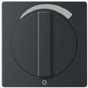 Busch-Jaeger Zentralscheibe mit Drehgriff/Aufdruck sw/matt 1740DR/03-885 – Bild 1