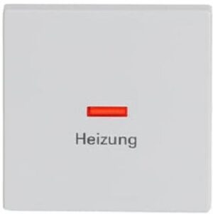 Busch-Jaeger Wippe mit Aufdruck Heizung studioweiß glänzend  kleine rote Kalotte 1789H-84 – Bild 1