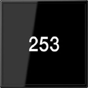 Jung Glasabdeckung, ohne Symbole Serie LS, schwarz LSCUKO6TXSW – Bild 1