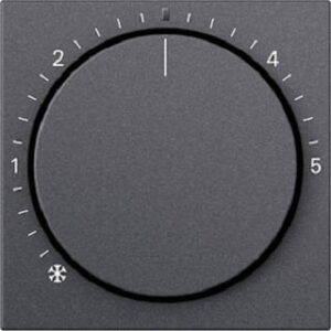 Gira Abdeckung für Raumtemperaturregler Drehknopf System 55 Anthrazit 270228 – Bild 1