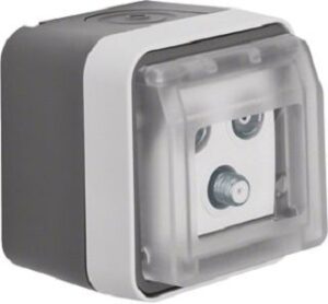 Berker Antennen-Steckdose lichtgrau Einzeldose 3-Loch 12033535 – Bild 1