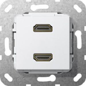 Gira HDMI 2-fach Kabelpeitsche Einsatz Reinweiss 567203 – Bild 1