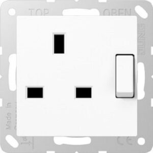 Jung Steckdose 13A 250V abschal. British Standard alpinweiss A3171WW – Bild 1