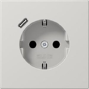 Jung SCHUKO Steckdose 16 A 250 V ~, mit  USB-Ladegerät, Berührungsschutz, Serie L LS1520-18CLG – Bild 1