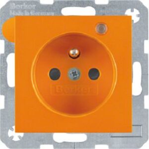 Berker Steckdose orange glänzend Kontroll-LED 6765098914 – Bild 1