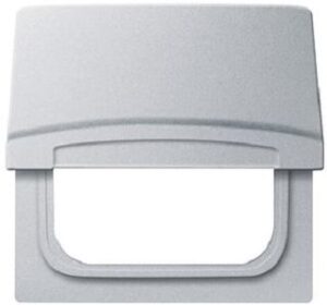 Busch-Jaeger Abdeckrahmen 1-fach AW44 mit Klappdeckel alusilber 2118GK-33 – Bild 1