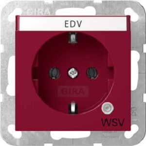 Gira SCHUKO-Steckdose Kontroll System 55 Rot GN+BSF ZSV 4452108 – Bild 1