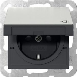 Gira SCHUKO-Steckdose KD + SH System 55 Edelstahl 4414600 – Bild 1