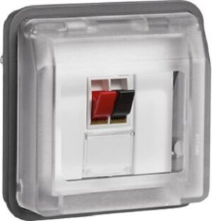 Berker Lautsprecher-Anschlussdose n-Einsatz lichtgrau matt 11963525 – Bild 1