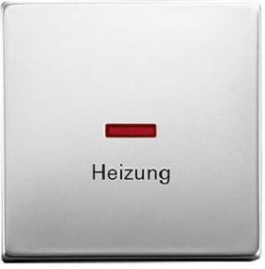 Busch-Jaeger Wippe mit Aufdruck Heizung edelstahl kleine rote Kalotte 1789H-866 – Bild 1