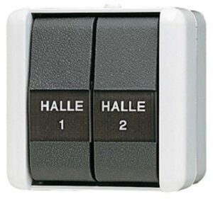 Jung Wippschalter WG800 IP44 mit Schr.Fe. Doppel-Wechs 809NAW – Bild 1