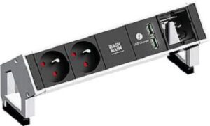 Bachmann Steckdoseneinheit DESK2 2xUTE 1xUSB Charger1xABD Strom 0,2m GST18 weiss 902.232 – Bild 1