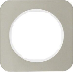 Berker Rahmen Edelstahl/polarweiß 1-fach, rund 10112114 – Bild 1