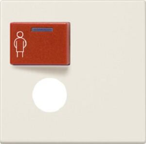 Jung Abdeckung Ackermann 73071 73075 A A500 Ruftaster rot 1Kont. 7-plg. ws A071B – Bild 1