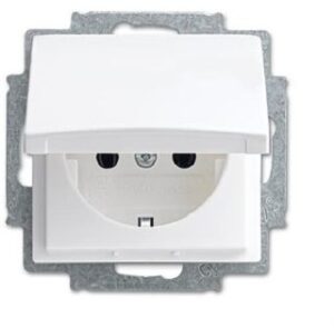 Busch-Jaeger SCHUKO Steckdosen-Einsatz Busch-balance SI Klappdeckel alpinweiß 20EUKR-914 – Bild 1