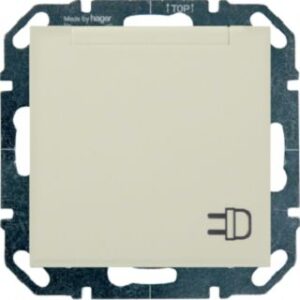 Hager Steckdose mit Klappdeckel cremeweiss WYS101 – Bild 1