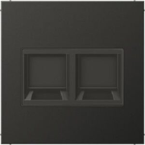 Jung Abdeckung für Modular-Jack-Steckbuc hsen, Serie LS, anthrazit (lackiertes Al AL1969-2WEAN – Bild 1