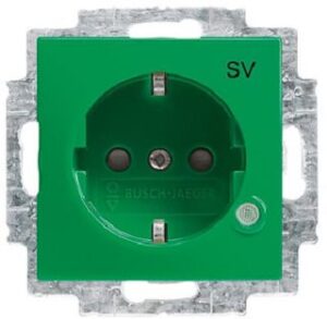 Busch-Jaeger SCHUKO Steckdose erhöhter Berührungsschutz Kont. Busch-balance SI grün 20EUCBL-13-914 – Bild 1