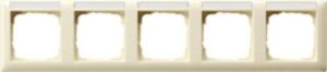 Gira Rahmen 5-fach mit Schriftfeld Standard 55 cremeweiss glänzend 109501 – Bild 1