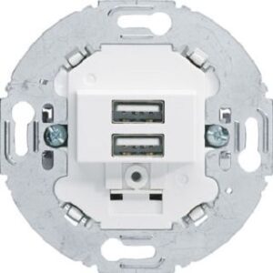 Berker USB Ladesteckdose 230V 2-fach 3A polarweiß 260219 – Bild 1